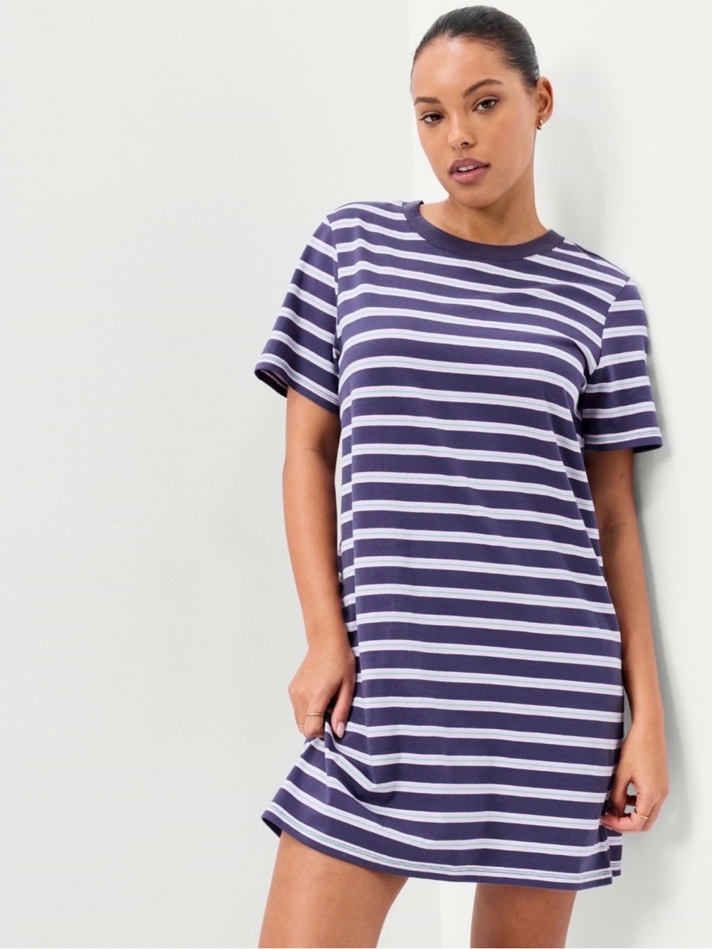 Old Navy Striped Short Sleeve Crew Neck T-Shirt Dress - Blue/Pink/White MED NWT